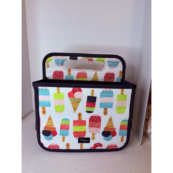 Thirty One Small Tote Crafting About 10" x 10" x 7" Popsicle Ice Cream Print - Picture 2 of 8